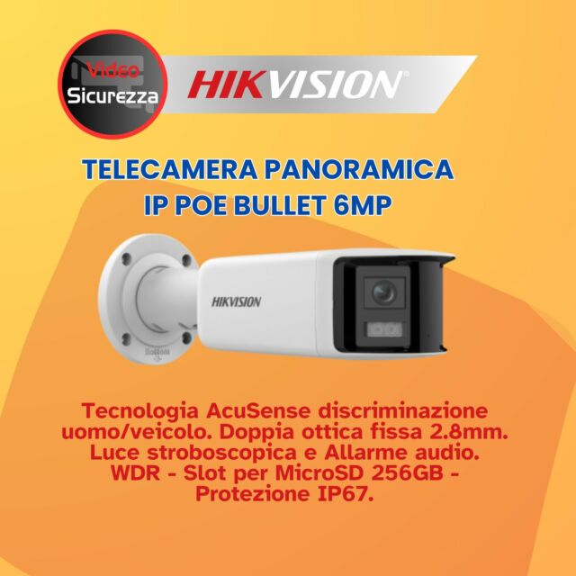 🤩 𝗛𝗜𝗞𝗩𝗜𝗦𝗜𝗢𝗡 𝗧𝗘𝗟𝗘𝗖𝗔𝗠𝗘𝗥𝗔 𝗣𝗔𝗡𝗢𝗥𝗔𝗠𝗜𝗖𝗔 𝗜𝗣 𝗣𝗢𝗘 𝗕𝗨𝗟𝗟𝗘𝗧 𝟲𝗠𝗣

DS-2CD2T66G2P-ISU/SL(2.8mm)

Tecnologia AcuSense discriminazione uomo/veicolo. 
Doppia ottica fissa 2.8mm. 
Risoluzione	Panoramica: 2 x 6MP - 3632 x 1632
WDR, Luce stroboscopica e Allarme audio. 
Slot per MicroSD 256GB
Protezione IP67.

Per maggiori informazioni e costi contattateci.

💻 www.videosicurezzanew.it

📞 +39 0975 21421

#Videosicurezza #videosorveglianza #HIKVISION #telecamere #rilevamentopersone #rilevamentoveicoli #telecameredisicurezza #sicurezza #hikvisionitalia #allarmeaudio #acusense #hikvision #hikvisioncamera #hikvision_cctv #HIKvisionTechnology #hikvisionitaly
