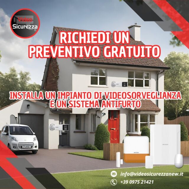 Necessiti di un sistema antifurto o un impianto di videosorveglianza? Migliora la tua sicurezza...richiedici un preventivo senza alcun impegno.

Compila il form al seguente indirizzo per inviare la tua richiesta:
https://www.videosicurezzanew.it/preventivo

Oppure scrivici in dm.

Per maggiori informazioni contattateci.

💻 www.videosicurezzanew.it

📞 +39 0975 21421

#Videosicurezza #videosorveglianza #HIKVISION #telecamere #rilevamentopersone #rilevamentoveicoli #telecameredisicurezza #sicurezza #hikvisionitalia #allarmeaudio #acusense #hikvision #hikvisioncamera #hikvision_cctv #HIKvisionTechnology #hikvisionitaly #ditec #ditecautomations #automazione #cancelli #cancelliautomatici #cancelliscorrevoli