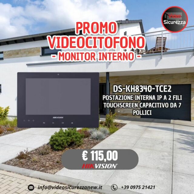 *Videocitofono Hikvision DS-KH8340-TCE2 Postazione interna - Touchscreen  7" (2 fili)* 

Puoi acquistarlo anche online:
https://www.ebay.it/itm/375332816443

Per maggiori informazioni contattateci.

💻 www.videosicurezzanew.it

📞 +39 0975 21421

#Videosicurezza #videosorveglianza #HIKVISION #telecamere #rilevamentopersone #rilevamentoveicoli #telecameredisicurezza #sicurezza #hikvisionitalia #allarmeaudio #acusense #hikvision #hikvisioncamera #hikvision_cctv #HIKvisionTechnology #hikvisionitaly